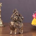 Pure Brass Durga Intricate Idol | 3" Sacred Art | 80g Compact Masterpiece | Enhanced Carving Divine Beauty | Jaipurio